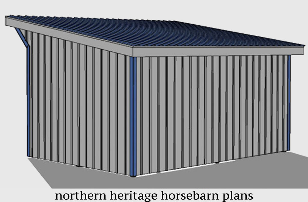 12x18 Run in/loafing Horse Barn Plan