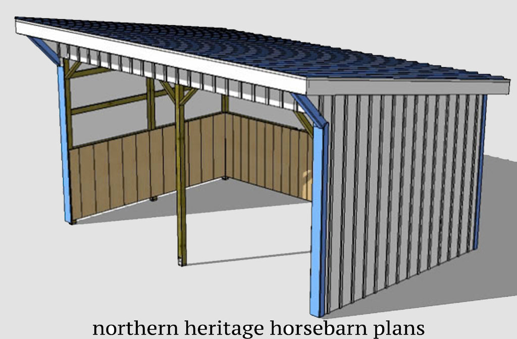 12x18 Run in/loafing Horse Barn Plan