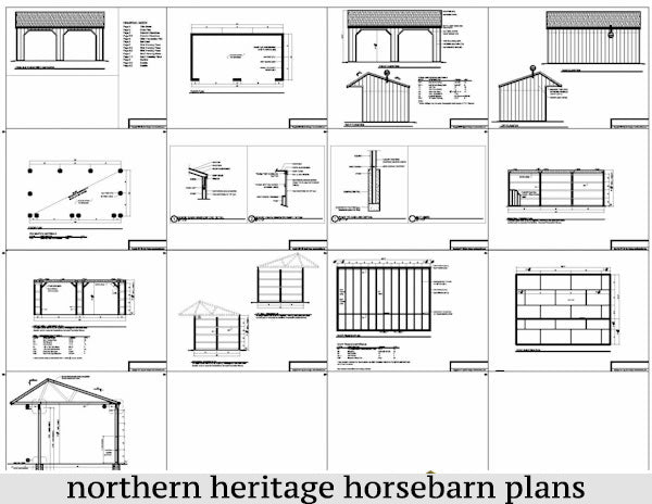 12x24 Run in/loafing Horse Barn Plan