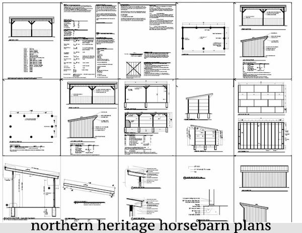 12x30 Run in/loafing Horse Barn Plan