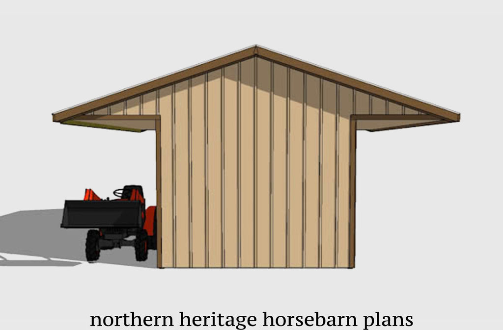 12x30 Horse Barn Plan with added tack room bonus- 3 stall
