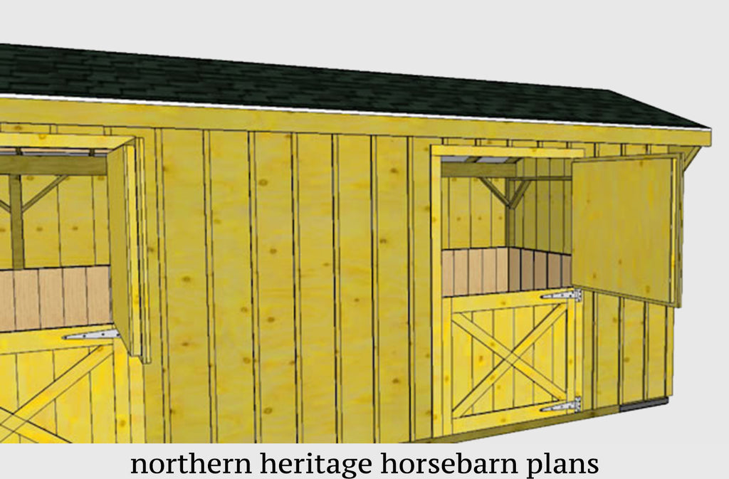 12x30 Horse Barn Plan with added tack room bonus- 2 stall