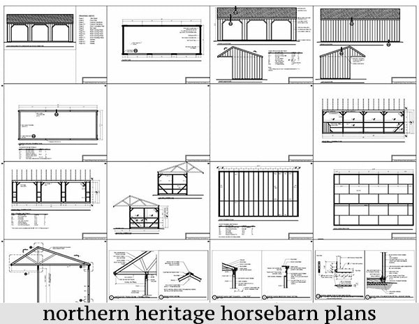 12x32 Run in/loafing Horse Barn Plan with added cantilever