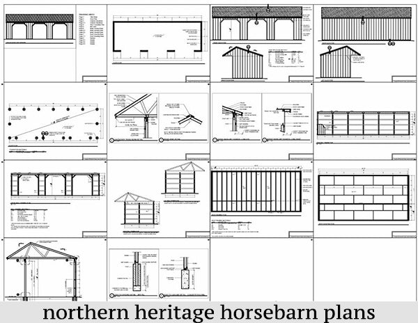 12x36 Run in/loafing Horse Barn Plan with added cantilever