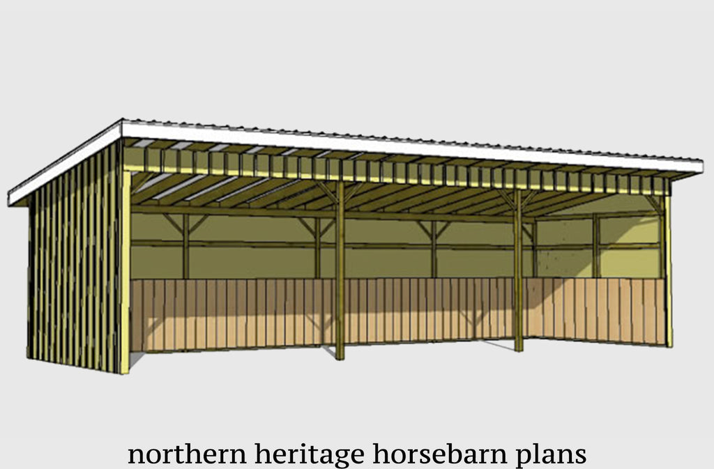 12x36 Run in/loafing Horse Barn Plan