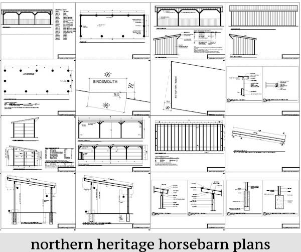 12x36 Run in/loafing Horse Barn Plan