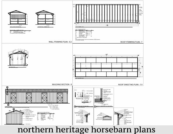 12x48 Horse Barn Plan- 4 stall