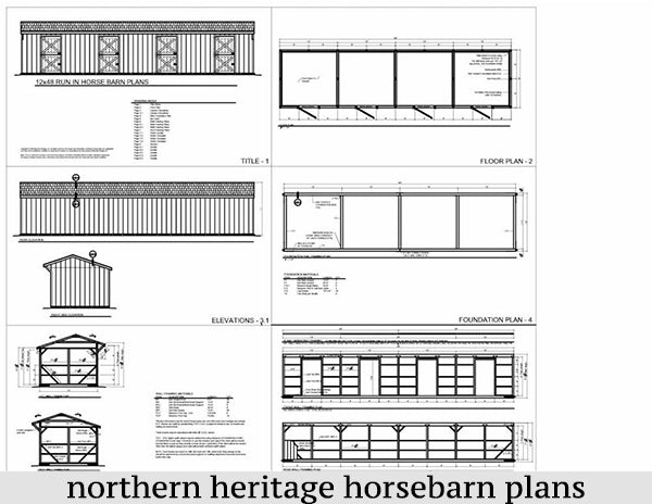 12x48 Horse Barn Plan- 4 stall