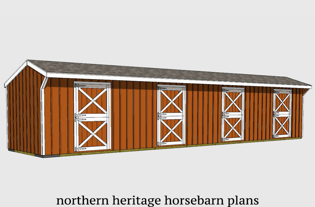 12x48 Horse Barn Plan- 4 stall