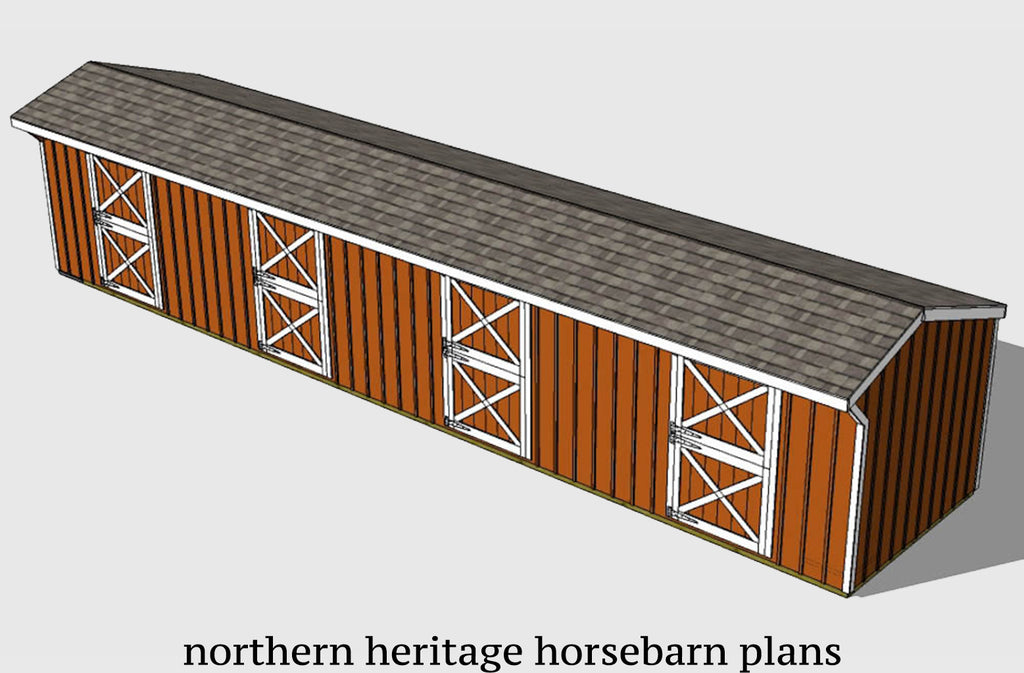 12x48 Horse Barn Plan- 4 stall