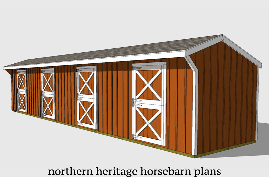 12x48 Horse Barn Plan- 4 stall