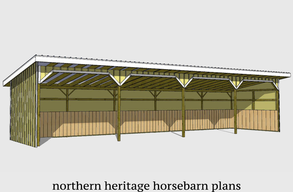 12x48 Run in/loafing Horse Barn Plan