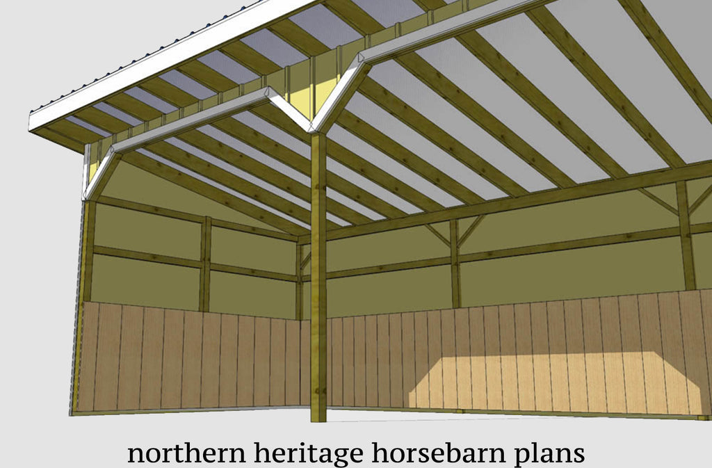 12x48 Run in/loafing Horse Barn Plan