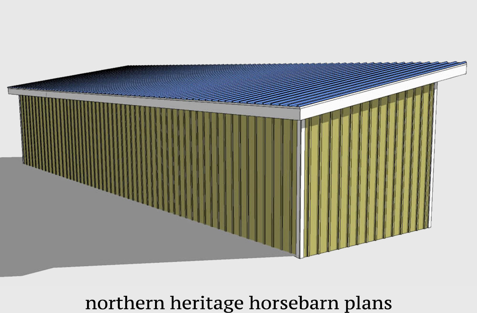 Rilt 12x48-RILT Run in/loafing Horse Barn Plan – Northern Heritage Horsebarn ...