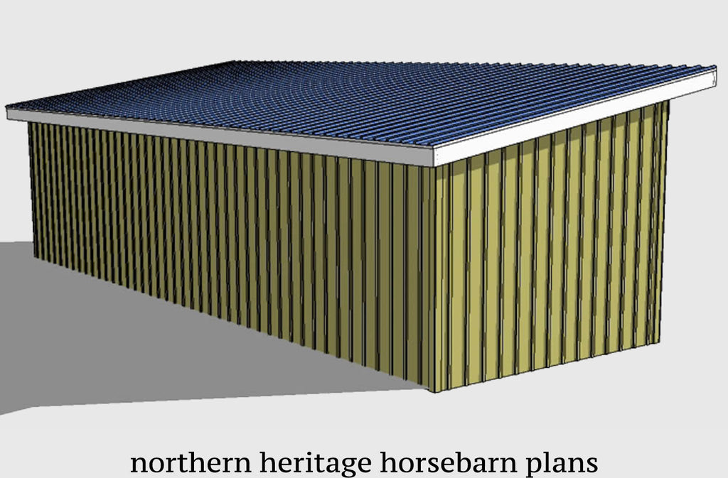 12x48 Run in/loafing Horse Barn Plan