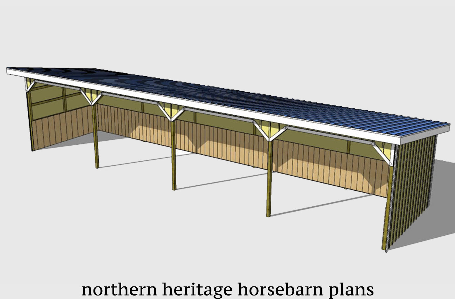 Rilt 12x48-RILT Run in/loafing Horse Barn Plan – Northern Heritage Horsebarn ...