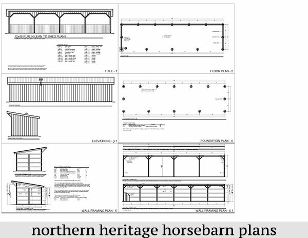 12x48 Run in/loafing Horse Barn Plan