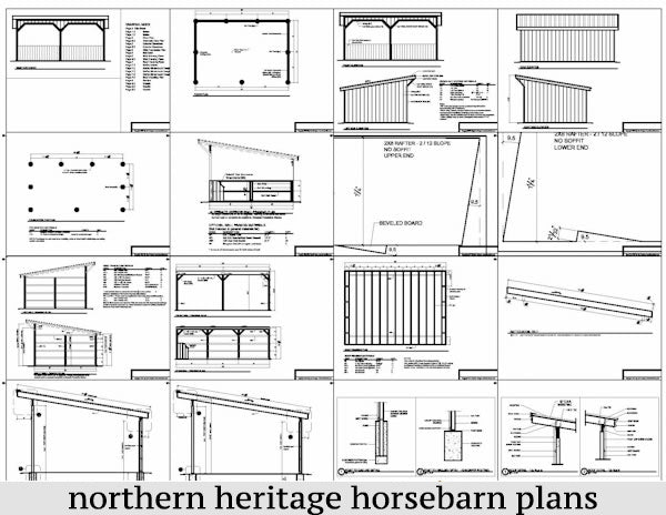 16x24 Run in/loafing Horse Barn Plan