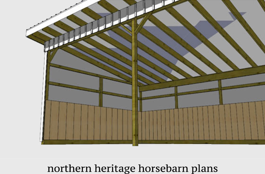 16x24 Run in/loafing Horse Barn Plan