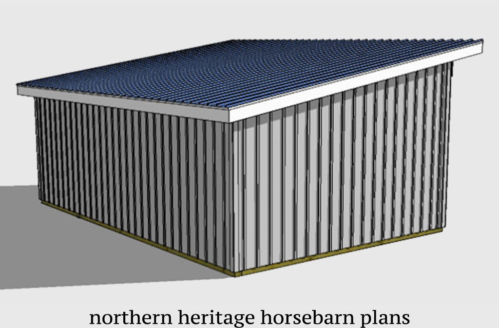 16x24 Run in/loafing Horse Barn Plan