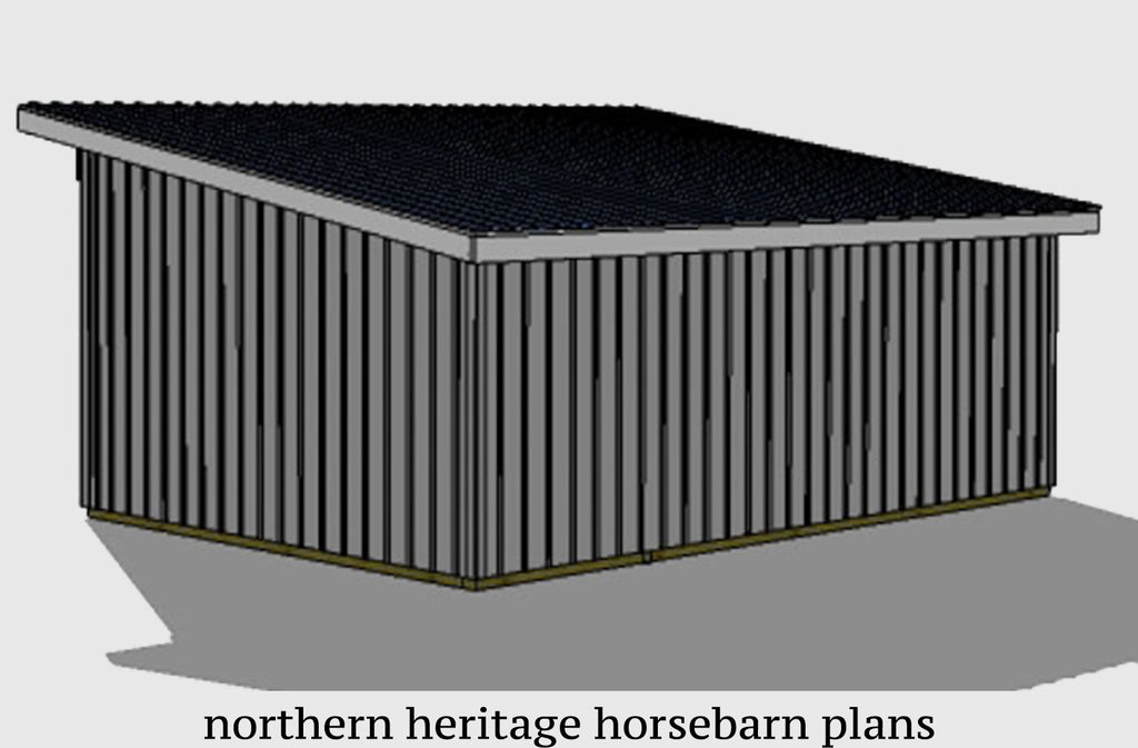 16x24 Run in/loafing Horse Barn Plan