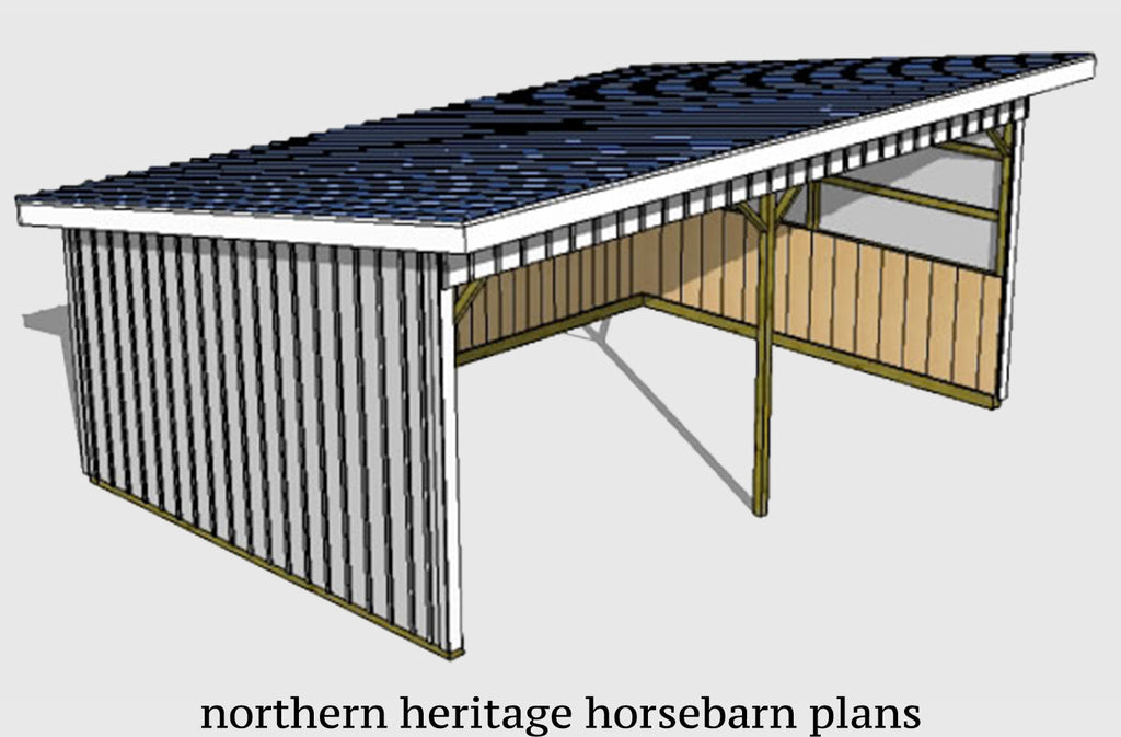 16x24 Run in/loafing Horse Barn Plan