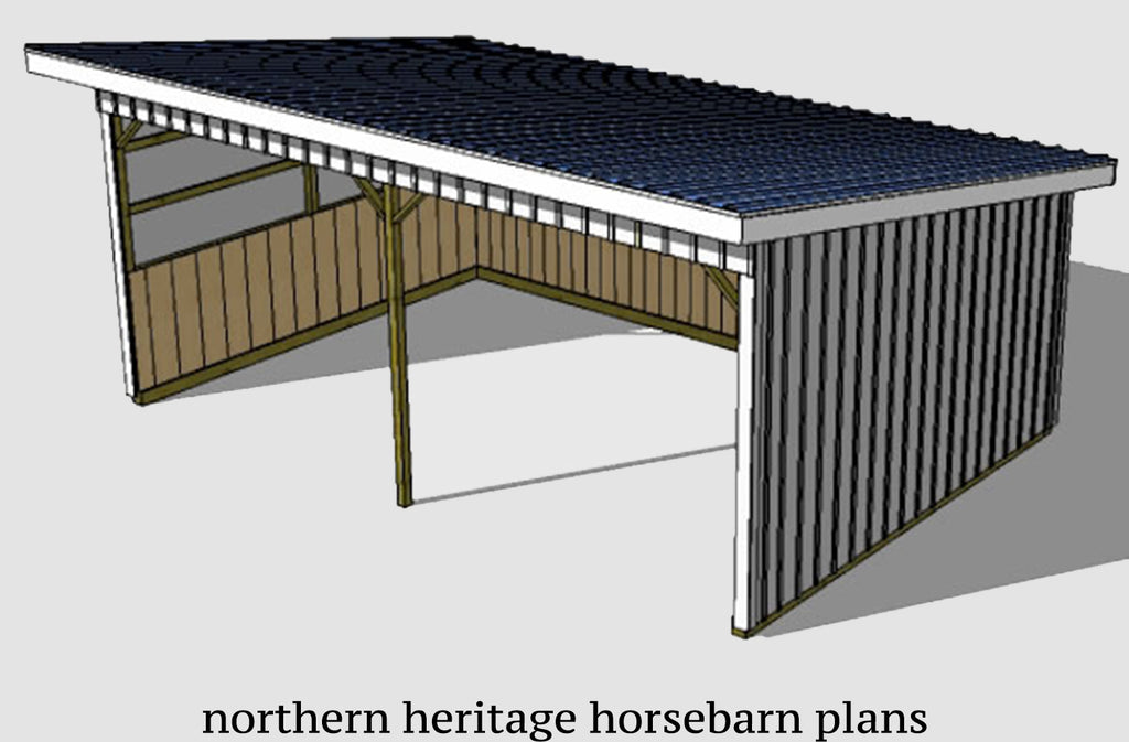 16x24 Run in/loafing Horse Barn Plan