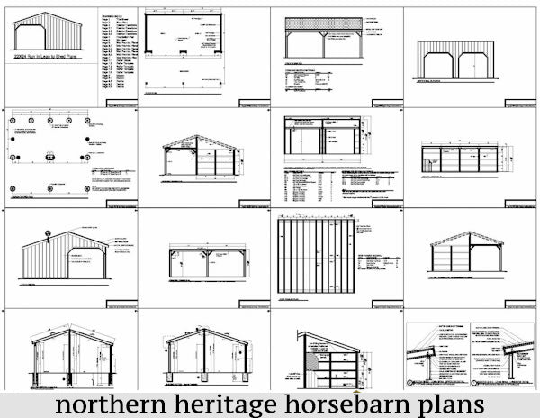 22x24 Run in /loafing Horse Barn Plan 2