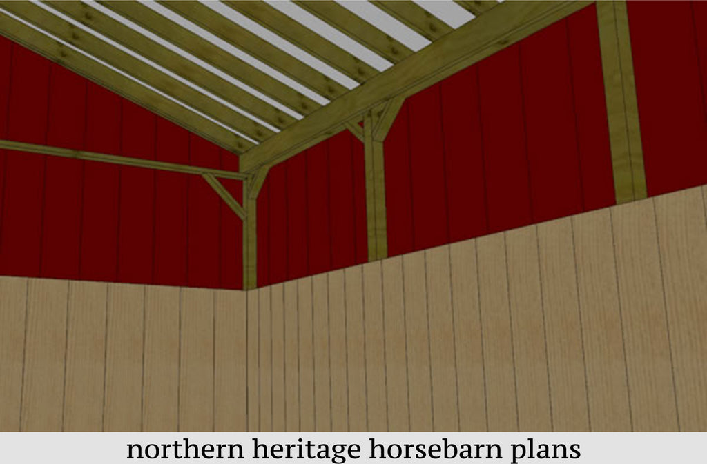 22x30 Lean to Horse Barn Plan with added bonus tack room- 2 stall