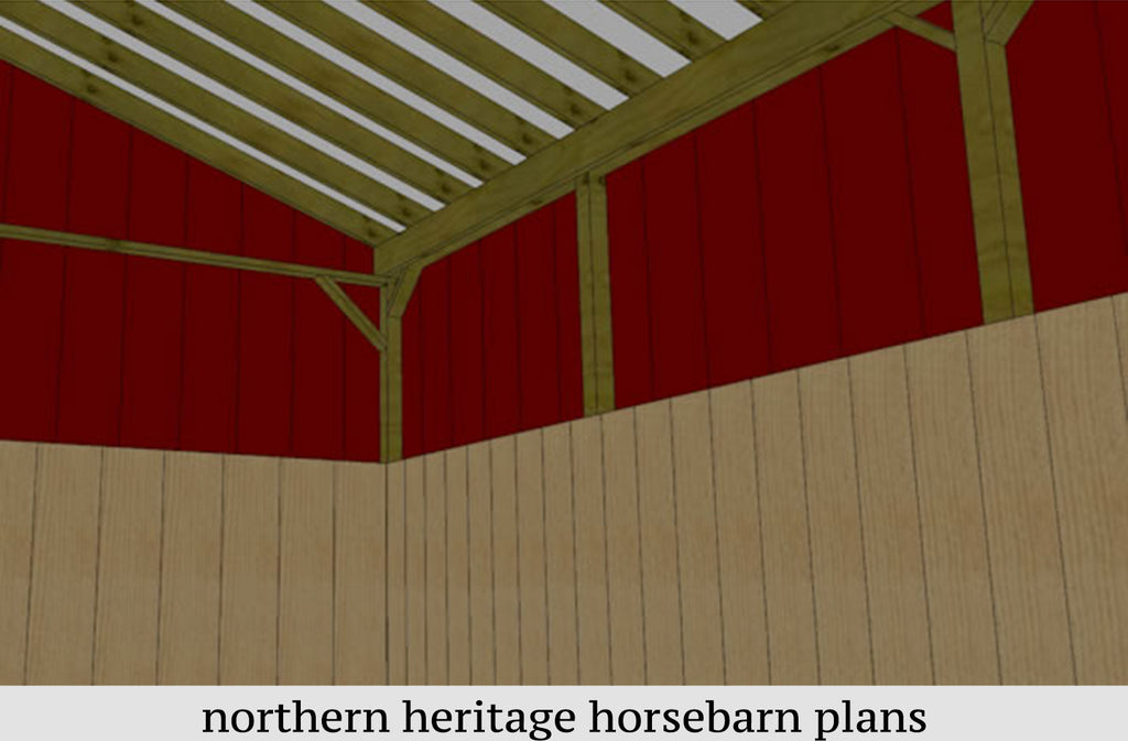 22x36 Lean to Horse Barn Plan- 3 stall