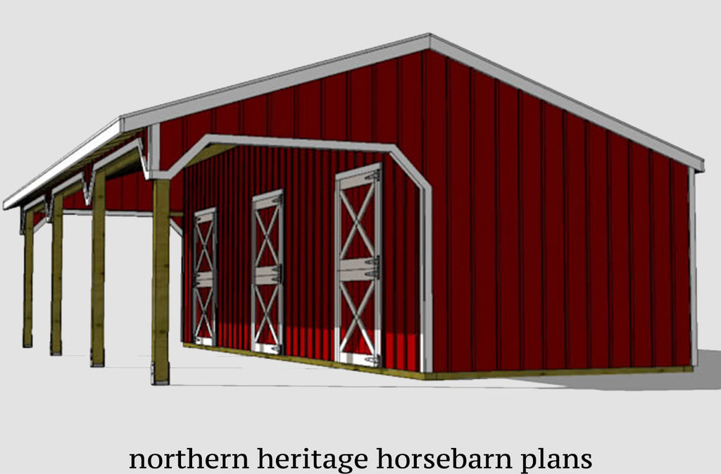 22x26 Horse Barn Plan with added tack room bonus (10x12 stall)