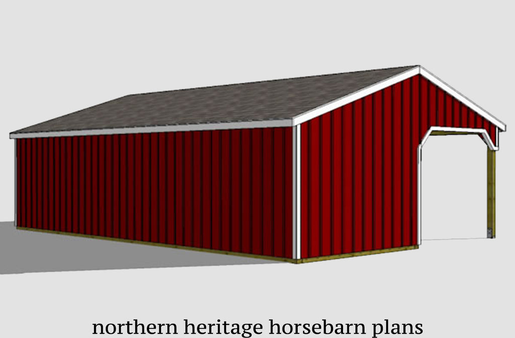 22x26 Horse Barn Plan with added tack room bonus (10x12 stall)