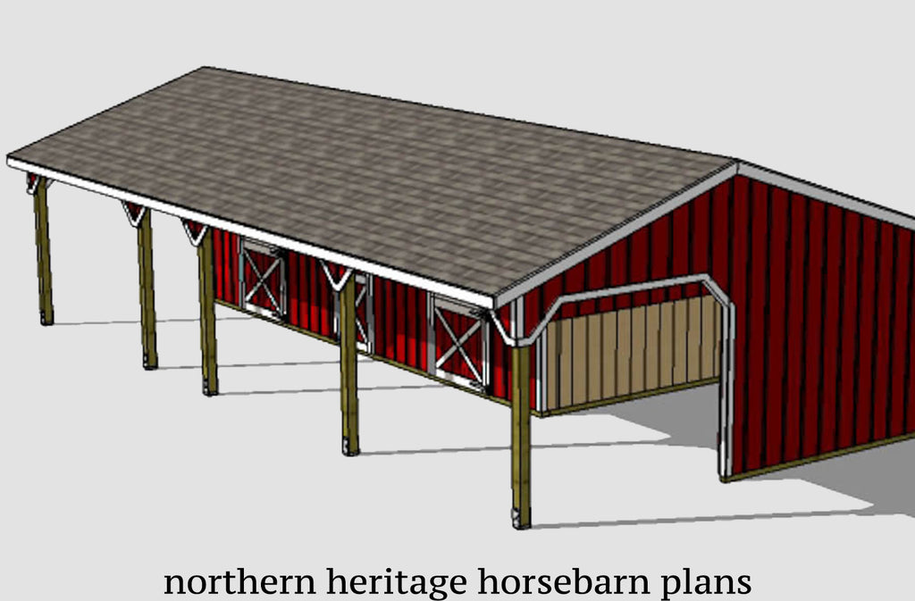 22x42 Horse Barn Plan with added tack room bonus - 1 open stall