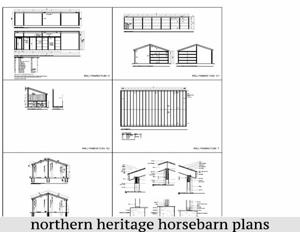 22x42 Horse Barn Plan with added tack room & attached Run In Barn/optional storage- 3 stall