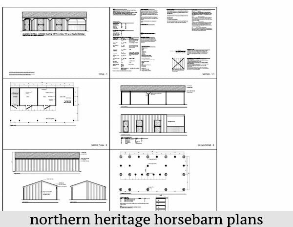 22x42 Horse Barn Plan with added tack room & attached Run In Barn/optional storage- 3 stall