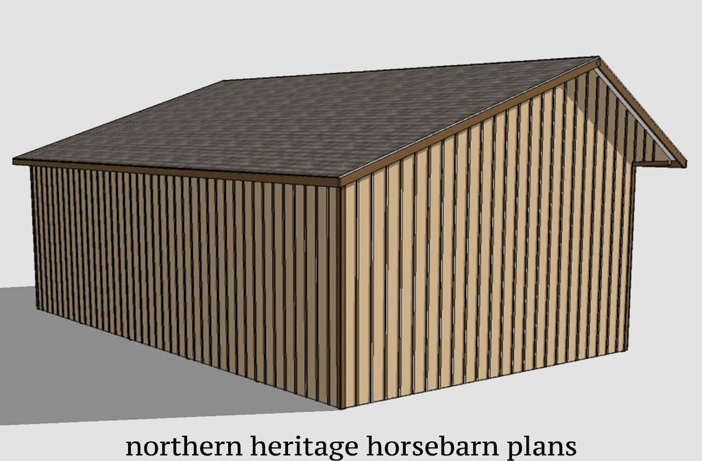 24x40 Run in/loafing Horse Barn Plan