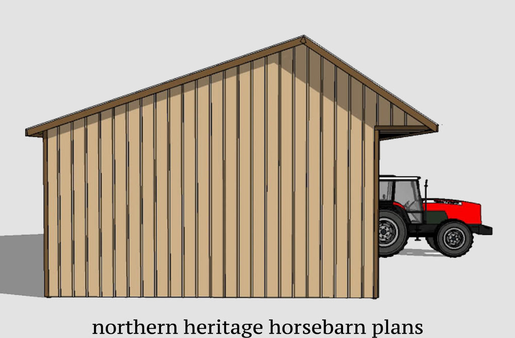 24x40 Run in/loafing Horse Barn Plan