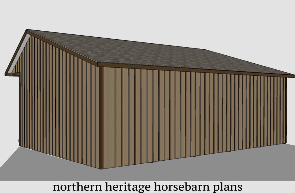 24x40 Run in/loafing Horse Barn Plan