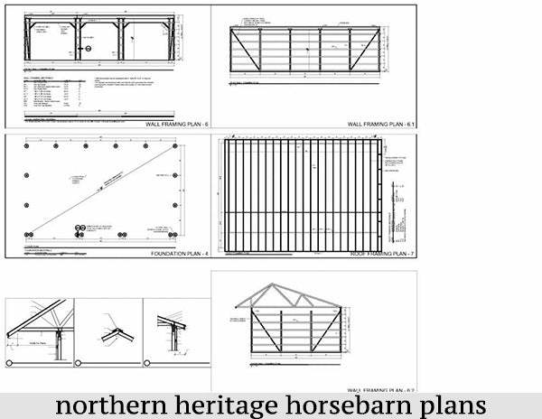 24x40 Run in/loafing Horse Barn Plan